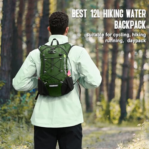 Lightweight Hydration Backpack, Running Backpack with 2L Water Bladder, Hydro Water Daypack for Cycling Hiking Rave for Men Women - 5
