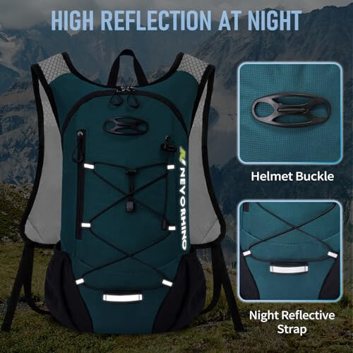 Lightweight Hydration Backpack, Running Backpack with 2L Water Bladder, Hydro Water Daypack for Cycling Hiking Rave for Men Women - 5