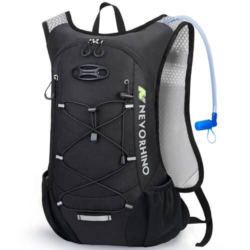 Lightweight Hydration Backpack, Running Backpack with 2L Water Bladder, Hydro Water Daypack for Cycling Hiking Rave for Men Women - 1