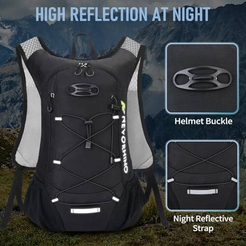 Lightweight Hydration Backpack, Running Backpack with 2L Water Bladder, Hydro Water Daypack for Cycling Hiking Rave for Men Women - 4