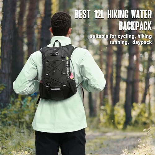 Lightweight Hydration Backpack, Running Backpack with 2L Water Bladder, Hydro Water Daypack for Cycling Hiking Rave for Men Women - 6