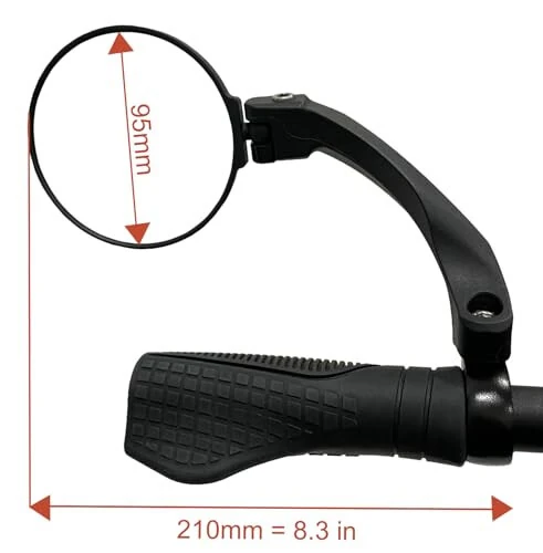 Hafny 2024 NEW Handlebar E-Bike Mirror, Round Large Surface Mirror, HD Automotive Grade Glass Bicycle Mirror, Safe Blast-Resistance Cycling Mirror, HF-M958-FR01 (Silver Left) - Hafny (1)