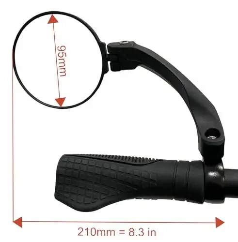 Hafny 2024 NEW Handlebar E-Bike Mirror, Round Large Surface Mirror, HD Automotive Grade Glass Bicycle Mirror, Safe Blast-Resistance Cycling Mirror, HF-M958-FR01 (Silver Left) - 2