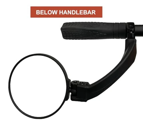 Hafny 2024 NEW Handlebar E-Bike Mirror, Round Large Surface Mirror, HD Automotive Grade Glass Bicycle Mirror, Safe Blast-Resistance Cycling Mirror, HF-M958-FR01 (Silver Left) - 5