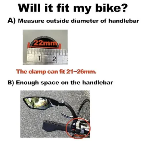 Hafny 2024 NEW Handlebar E-Bike Mirror, Round Large Surface Mirror, HD Automotive Grade Glass Bicycle Mirror, Safe Blast-Resistance Cycling Mirror, HF-M958-FR01 (Silver Left) - 6