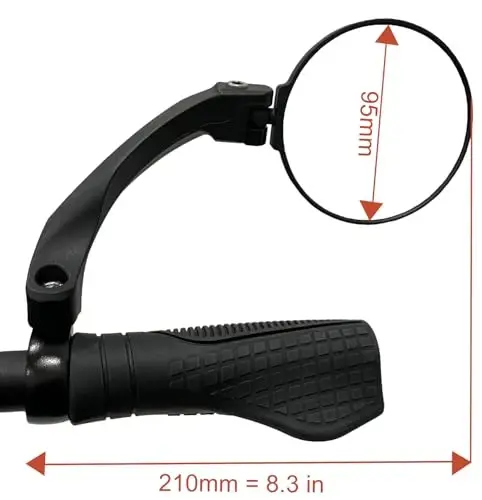 Hafny 2024 YANGI Rul E-Bike oynasi, Yumaloq Katta Yuzali Oyna, HD Avtomobil Darajali Shisha Velosiped oynasi, Xavfsiz Portlashga chidamli Velosiped oynasi, HF-M958-FR01 (Kumush O'ng) - 2