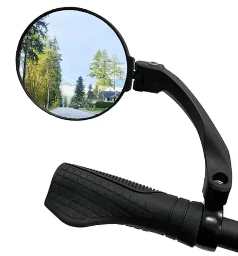 Hafny 2024 NEW Handlebar E-Bike Mirror - Large Round Surface, HD Automotive Grade Glass, Safe Blast-Resistance, Anti-glare Blue Left - HAFNY