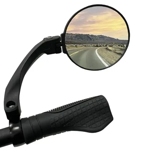 Hafny 2024 NEW Handlebar E-Bike Mirror, Round Large Surface Mirror, HD Automotive Grade Glass Bicycle Mirror, Safe Blast-Resistance Cycling Mirror, HF-M958-FR01 (Silver Right) - HAFNY