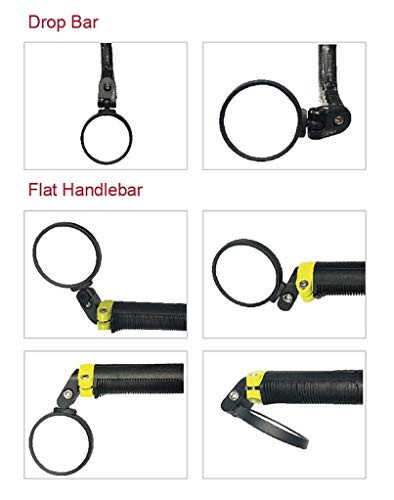 Hafny Bar End Bike / Bicycle Mirror, Stainless Steel Lens, Safe Adjustable Rearview Cycle / E-bike Mirror, HF-MR083 (Black 62mm) - 5