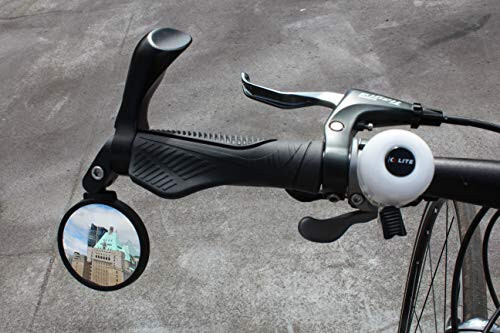 Hafny Bar End Bike / Bicycle Mirror, Stainless Steel Lens, Safe Adjustable Rearview Cycle / E-bike Mirror, HF-MR083 (Black 62mm) - 6