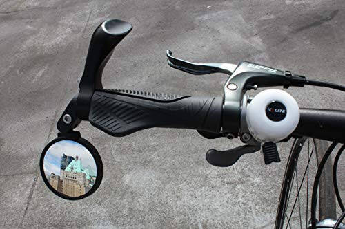 Hafny Bar End Bike / Bicycle Mirror, Stainless Steel Lens, Safe Adjustable Rearview Cycle / E-bike Mirror, HF-MR083 (Black 62mm) - 6