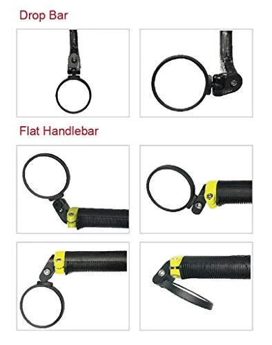 Hafny Bar End Bike / Bicycle Mirror, Stainless Steel Lens, Safe Adjustable Rearview Cycle / E-bike Mirror, HF-MR083 (Black 62mm) - 5