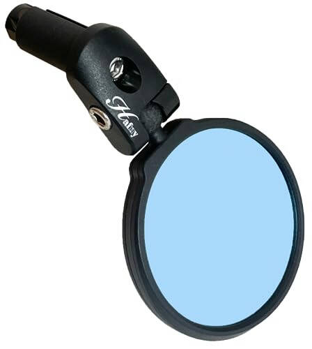 Hafny Bar End Bike Mirror, HD, Blast-Resistant, Glass Mirror, HF-MR090, HF-M951-FR03, HF-M952-FR03 (Anti-glare Blue Glass, 68mm) - 1