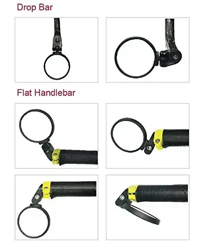 Hafny Bar End Bike Mirror - Stainless Steel Lens, Safe Adjustable Rearview, Cycle, E-bike - HF-MR087 (Black 68 Diameter) - 5