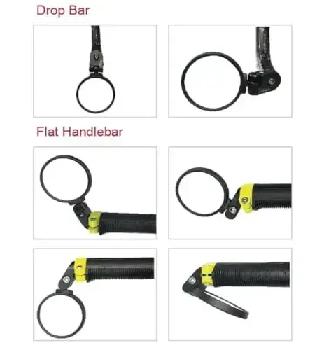 Hafny Bar End Bike Mirror, Stainless Steel Lens, Safe Rearview Mirror (Black 62 Diameter * 2PCS) - 5