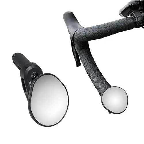 Hafny Drop Bar Bike Mirror, HD Automotive Grade Glass, Shatter-Proof, Super Convex Lens, Bar End Mirror, Cycling Mirror, HF-M956-FR06 (Silver Glass) - 1