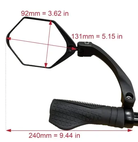 Hafny E-Bike oynasi, katta sirt, HD shisha, xavfsiz velosiped oynasi (HF-M904-FR01B) (kumush chap) - 2