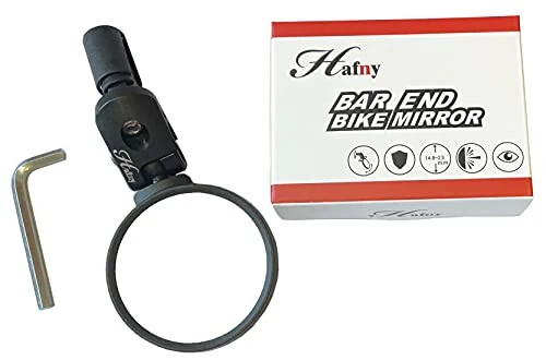 Hafny Bar End Bike Mirror, Stainless Steel Lens Bicycle Mirror, Safe Adjustable Rearview Mirror, Cycle Mirror, E-bike Mirror, HF-MR083T 