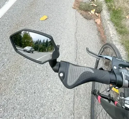 Hafny New Bar End Bike Mirror, HD Glass Lens, Adjustable & Rotatable Safe Rearview Bicycle Mirror, Blast-Resistant, HF-M6002-FR08 (Silver Glass (Universal Left or Right), 2 pc) - 5