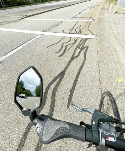 Hafny New Bar End Bike Mirror, HD Glass Lens, Adjustable & Rotatable Safe Rearview Bicycle Mirror, Blast-Resistant, HF-M6002-FR08 (Silver Glass (Universal Left or Right), 2 pc) - 6