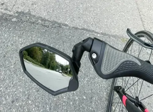 Hafny New Bar End Bike Mirror, HD Glass Lens, Ajustable & Rotatable Safe Rearview Bicycle Mirror, Blast-Resistant, HF-M6002-FR08 (Blue Glass (Universal Left or Right), 1 pc) - 7