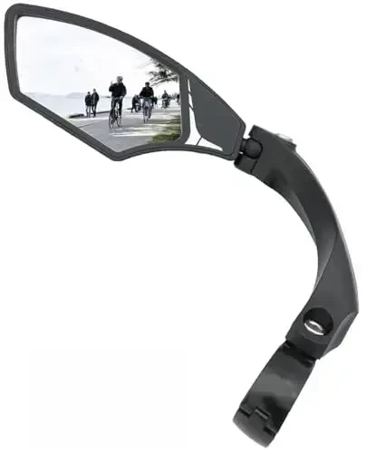 Hafny NEW Handlebar Bike Mirror, HD, Blast-resistant, E-bike Mirror, Glass Lens, HF-MR095 (Silver Left) - 6