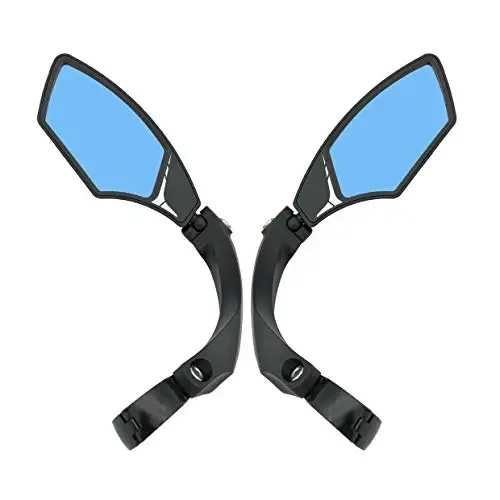 Hafny New Handlebar Bike Mirror, HD Blast-Resistant, Safe Crystal Clear Glass, Adjustable Rotatable Rearview Mirror for Bicycle, HF-MR095 - 1