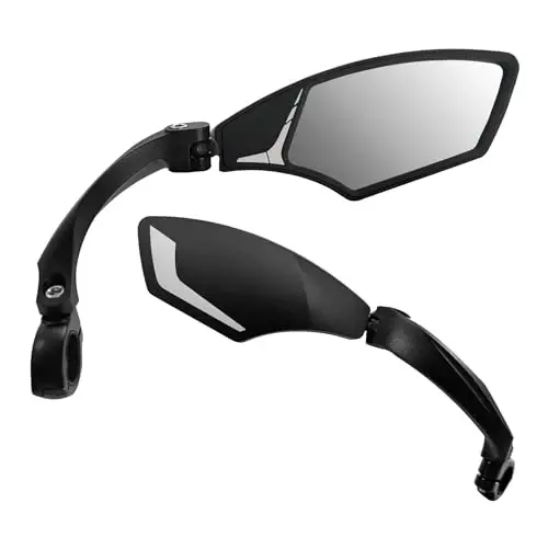 Hafny New Handlebar Bike Mirror, HD Blast-Resistant, Safe Crystal Clear Glass Mirror, Adjustable Rotatable Bicycle Mirror, Rearview Mirror for Bicycle, HF-MR095 - 6
