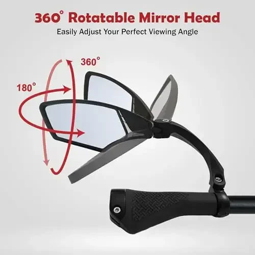 Hafny NEW Handlebar Bike Mirror, HD,Blast-resistant, Glass Lens, HF-MR095 (Anti-glare left) - 3