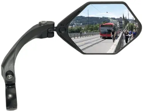 Hafny NEW Handlebar E-Bike Mirror, Large Surface Mirror, HD Automotive Grade Glass Bicycle Mirror, Safe Blast-Resistance Cycling Mirror, (HF-M904-FR01B) (Anti-glare Blue Glass Right) 