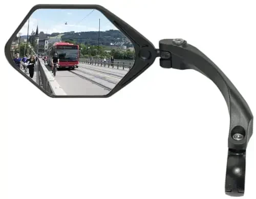 Hafny NEW Handlebar E-Bike Mirror, Large Surface Mirror, HD Automotive Grade Glass Bicycle Mirror, Safe Blast-Resistance Cycling Mirror, (HF-M904-FR01B) (Silver Glass Right) - 2