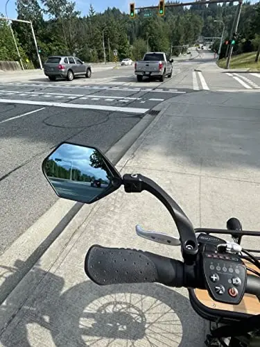 Hafny NEW rulda E-velosiped oynasi, katta yuzali oyna, HD avtomobil darajasi oynasi velosiped oynasi, xavfsiz portlashga chidamli velosiped oynasi, (HF-M904-FR01B) (kumush oyna o'ng) - 6