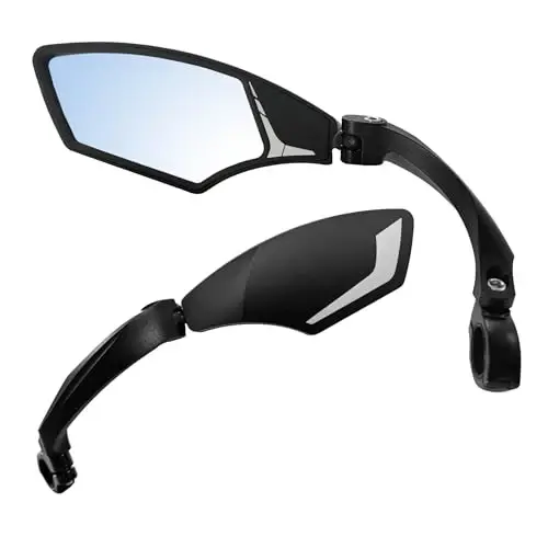 Hafny YENİ Gidon Bisiklet Aynası, HD, Patlamaya dayanıklı, Cam Lens, HF-MR095 (Parlama önleyici sol) - 4