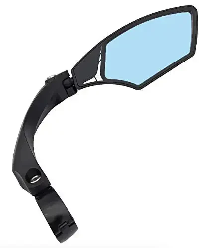 Hafny NEW Handlebar Bike Mirror, HD,Blast-resistant, E-bike Mirror, Glass Lens, HF-MR095 (Anti-glare Blue Right) - 1