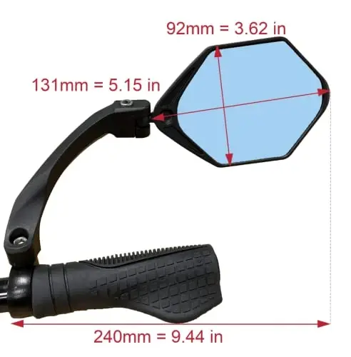 Hafny YENİ Gidon E-Bisiklet Aynası, Geniş Yüzeyli Ayna, HD Otomotiv Sınıfı Cam Bisiklet Aynası, Güvenli Patlamaya Dayanıklı Bisiklet Aynası, (HF-M904-FR01B) (Parlama Önleyici Mavi Cam Sağ) - 3