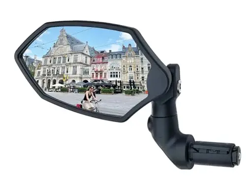 Hafny Yeni Gidon Ucu Bisiklet Aynası, HD Cam Lens, Ayarlanabilir ve Döndürülebilir Güvenli Dikiz Bisiklet Aynası, Patlamaya Dayanıklı, HF-M6002-FR08 (Gümüş Cam (Evrensel Sol veya Sağ), 1 adet) 