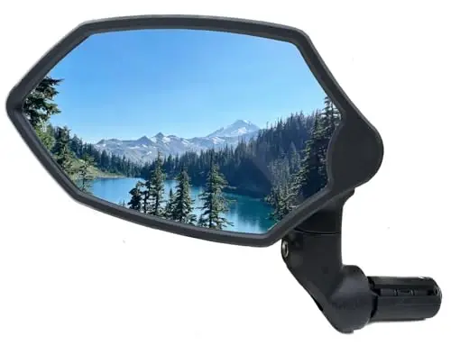 Hafny Yeni Gidon Ucu Bisiklet Aynası, HD Cam Lens, Ayarlanabilir ve Döndürülebilir Güvenli Dikiz Bisiklet Aynası, Patlamaya Dayanıklı, HF-M6002-FR08 (Mavi Cam (Evrensel Sol veya Sağ), 1 adet) - 1