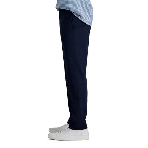 Haggar Erkek Premium Ütü Gerektirmeyen Kaki Slim Fit Düz Ön Cepli Günlük Pantolon - 5