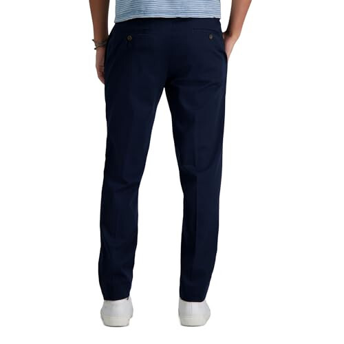 Haggar Erkek Premium Ütü Gerektirmeyen Kaki Slim Fit Düz Ön Cepli Günlük Pantolon - 6