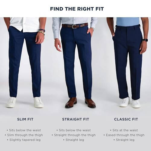 Haggar Erkek Premium Ütü Gerektirmeyen Kaki Slim Fit Düz Ön Cepli Günlük Pantolon - 7