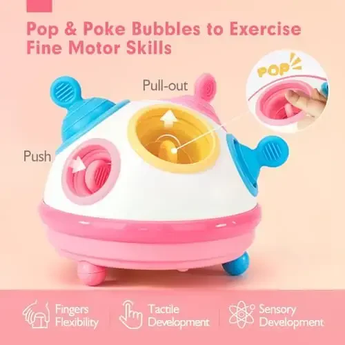 hahaland 1 Year Old Girl Gifts - Montessori Toys Baby Toys 12-18 Months for Sensory Toys Pop Fidget Spinning Toy for 1-3-Year-Old Gift Airplane Toddler Travel Toy for 12-18 Month Birthday Gifts - 3