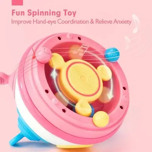 hahaland 1 Year Old Girl Gifts - Montessori Toys Baby Toys 12-18 Months for Sensory Toys Pop Fidget Spinning Toy for 1-3-Year-Old Gift Airplane Toddler Travel Toy for 12-18 Month Birthday Gifts - 4