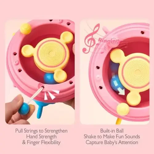 hahaland 1 Year Old Girl Gifts - Montessori Toys Baby Toys 12-18 Months for Sensory Toys Pop Fidget Spinning Toy for 1-3-Year-Old Gift Airplane Toddler Travel Toy for 12-18 Month Birthday Gifts - 5