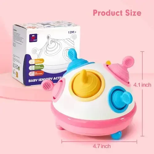 hahaland 1 Year Old Girl Gifts - Montessori Toys Baby Toys 12-18 Months for Sensory Toys Pop Fidget Spinning Toy for 1-3-Year-Old Gift Airplane Toddler Travel Toy for 12-18 Month Birthday Gifts - 7
