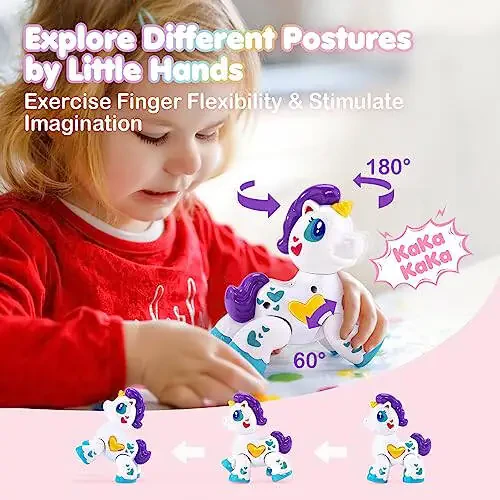 hahaland Toys for 1 Year Old Girl Toddler Girl Toys Unicorn Musical Light up Baby Girls, Interactive Travel One Year Old Baby Girl Birthday Gifts - 4