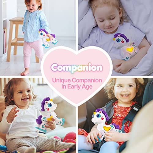 hahaland Toys for 1 Year Old Girl Toddler Girl Toys Unicorn Musical Light up Baby Girls, Interactive Travel One Year Old Baby Girl Birthday Gifts - 5
