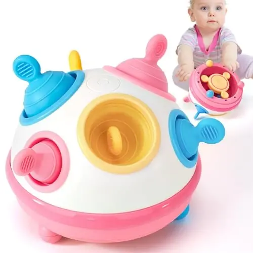 hahaland 1 Year Old Girl Gifts - Montessori Toys Baby Toys 12-18 Months for Sensory Toys Pop Fidget Spinning Toy for 1-3-Year-Old Gift Airplane Toddler Travel Toy for 12-18 Month Birthday Gifts - 1