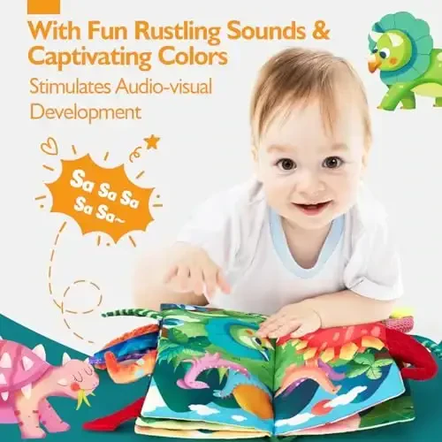 hahaland Baby Books 0-6 Months,Infant Tummy Time Toy Sensory Toys 6 to 12 Months Touch Feel Book Gifts for Boy Girl 0-3 Month Learning Toy Baby Christmas Birthday Gifts Stocking Stuffers (Single) - 3
