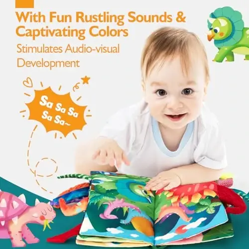 hahaland Baby Books 0-6 Months,Infant Tummy Time Toy Sensory Toys 6 to 12 Months Touch Feel Book Gifts for Boy Girl 0-3 Month Learning Toy Baby Christmas Birthday Gifts Stocking Stuffers (Single) - 3