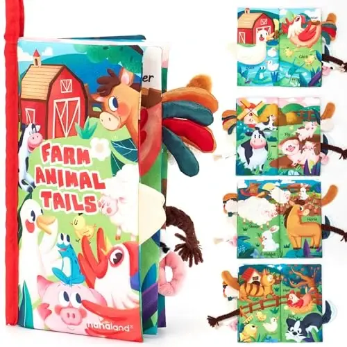 hahaland Bebek Kitapları 0-6 Ay, Bebek Karın Zamanı Oyuncakları 6 ila 12 Ay Dokun Hisset Kitabı Erkek Kız için Hediyeler 0-3 Ay Öğrenme Oyuncağı Bebek Noel Doğum Günü Hediyeleri Çorap Doldurucular (Tekli) - HAHALAND